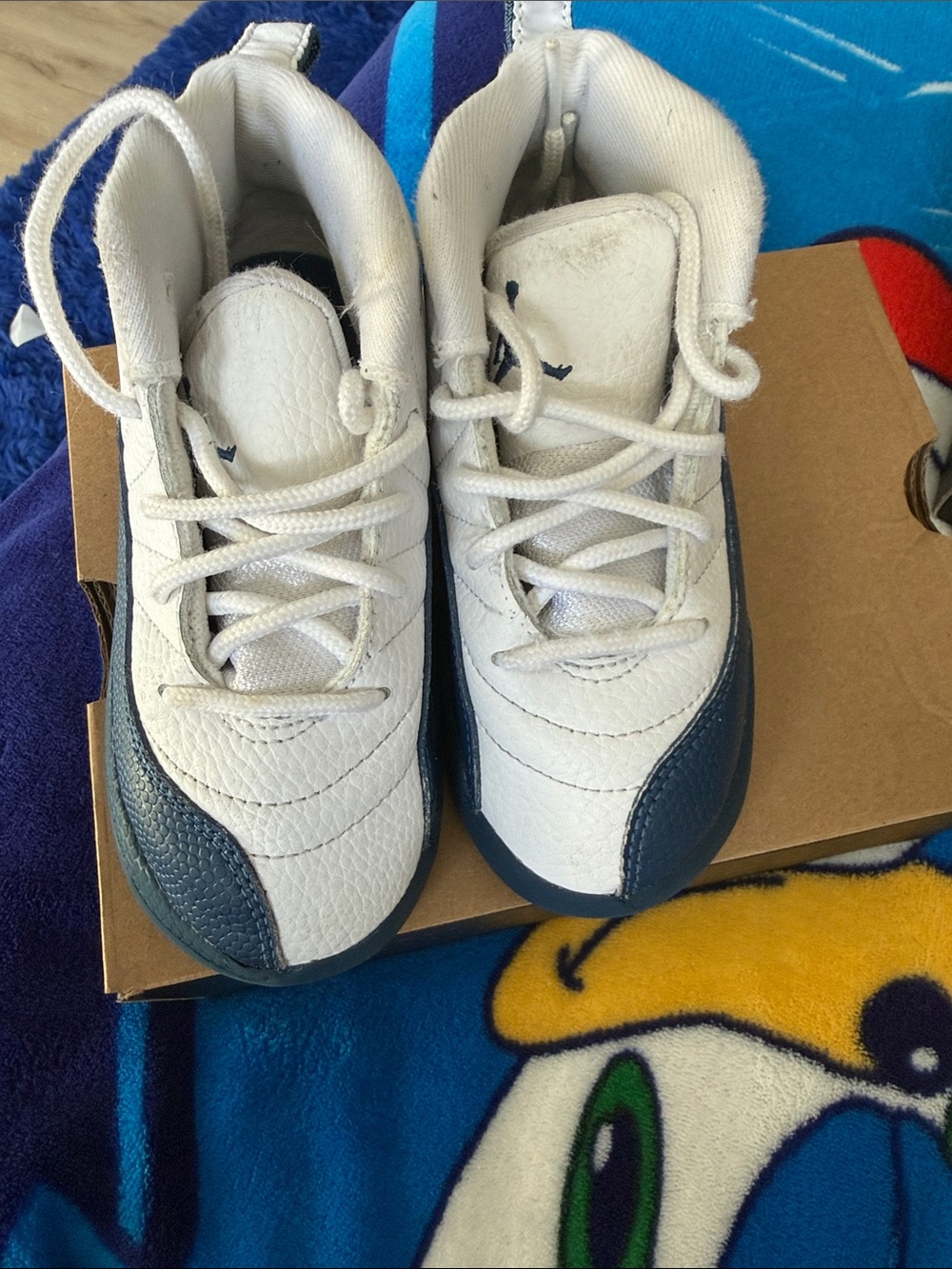 Jordan Retro 12 Kids White and Navy